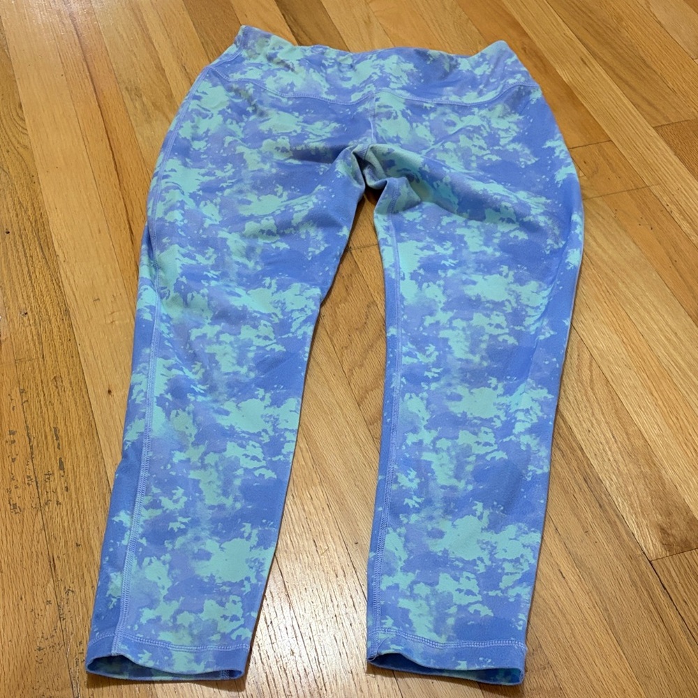 Vineyard Vines Blue and Green Leggings, Tie Dye, M